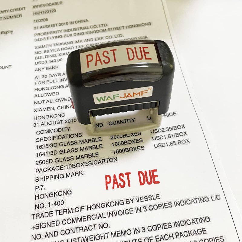 WAFJAMF Past Due Self-Inking Rubber Stamp - Office Message Stamp, Red Ink-Medium - Image 3